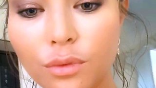 Brunette seductress working her big boobs and hot ass