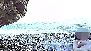 Flashing My Pussy in Front of a Guy in Public Nudist Beach and He Fucks Me and Gives Blowjob - It's Very Risky - Misscreamy