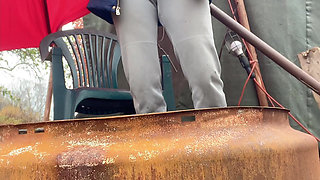 pissing pussy from behind amazing view