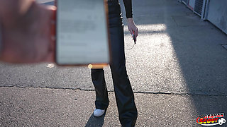 German Scout - Small Redhead Teen 18 Peach Delina Pick up for First Casting Fuck