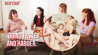 Hot Lesbian Workshop: 4 Sexy Ladies Learn Oral Sex Techniques on Laney Day