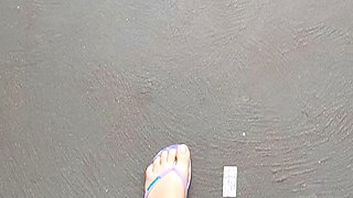 Czech amateur bangs outdoor pov