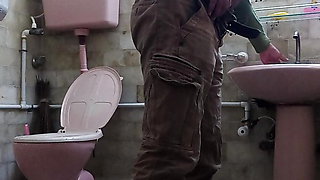 Flashing my ass in office toilet