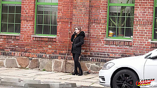 German Scout - German Small Glasses Student Tiny Emily Pick up and Talk to Casting Fuck