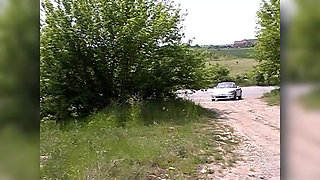 Petite Teen Ride and Fuck in the Car Outdoor