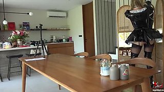 Angel The Dreamgirl Blowjob in Latex Maid Outfit - Cum on Feet Fetish 4K