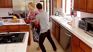 Busty stepmom Julia Ann rendering first aid to horny son