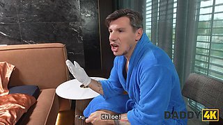 Daddy4k. chloe heart was done with her boyfriend and sucked his daddy's Big Cock in his couch