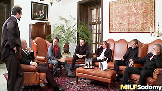 Sexy Mature Blonde & Brunette MILF Double Penetration Gangbang HD