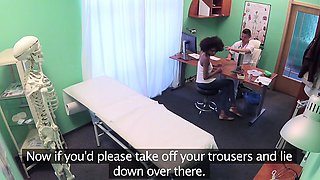 Fake Hospital Doctor gives sexy ebony Brazilian studen