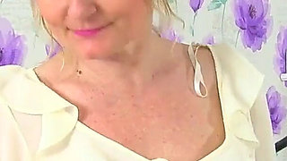 English MILF Diana Does a Striptease Before She Toys Her Old Cunt