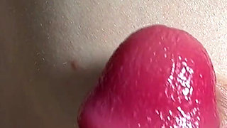 Masturbation on Small Tits Covered in Cum with Hard Nipples
