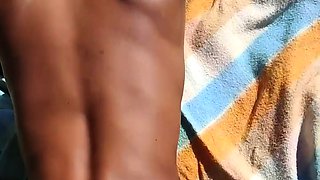 Amateur student blowjob on the balcony pov