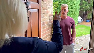 AGEDLOVE Lacey has a hard big cock in her pussy even during the call