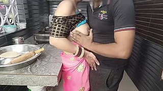 Indian Housewife Tannu's Hot Kitchen Blowjob & Fucking - Young 18 Year Old Big Tits