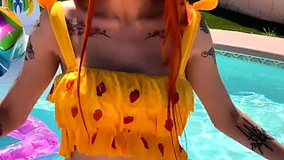 Great Big Boobs On Masturbating Redhead