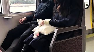 Japanese teen blowjob in public bus