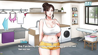 House Chores #13: Hot sex with my beautiful stepmother in the laundry room - Gameplay (HD)