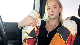 Cute teen girl enjoys foot fetish