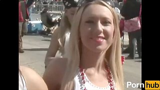 Spring break fun with some milk jugs on display and swallowing action