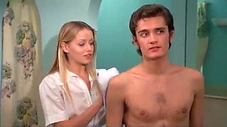 1974 movie, Italian actress examined by doctor in underwear