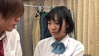 Japanese schoolgirl sexually aroused by practice of kiss 01