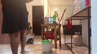 Fat Wife Doing Cleaning 4