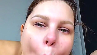 Hot Wife Sucking Cock and Swallowing Every Drop of Hot Sweet Cum
