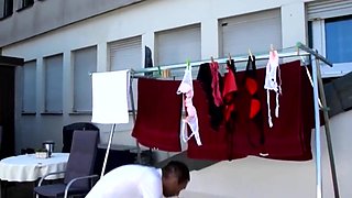 German Amateur Couple Fucking In The Backyard