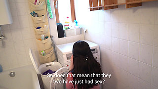 German Stepmommy gets turned on by wet panties (German Roleplay)