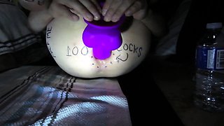 Huge Purple Dildo Stretches Me Out
