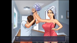 Helping the sexy cougar widow next door in summertime saga