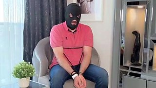 Light femdom and foot fetish play with brunette