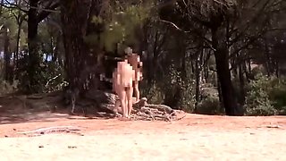 Marie Loves Public Beach Sex - outdoor threesome for