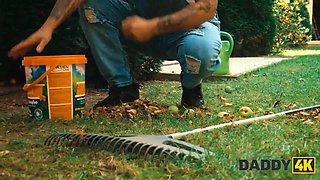 Daddy4k. girlfriend helping him relief the anguish