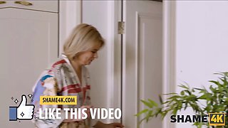 Shame4k. dude finds sex toy in the closet of old buddy of his stepmom and bangs her