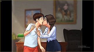 Horny Lady Boss Invites Me Her Office for Threesome Sex Summertime Saga