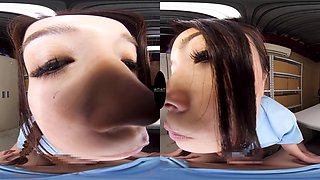 The Convenience Store Clerk is a Slut - Asian Teen Riding Dick at Work