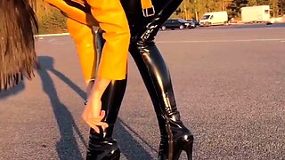 Big boobs amateur hottie sex outdoor in public