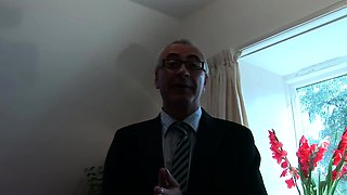 Young skinny guy fuck old fat woman and get a blowjob