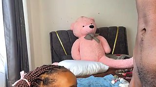 Amateur black couple has some fun in their room