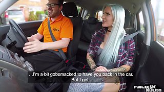 Bigtit babe gets pussy and ass fucked by driving instructor