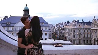 Bruce Venture Official Rooftop Fuck with Big Cock Cumshot on Cute Beauty