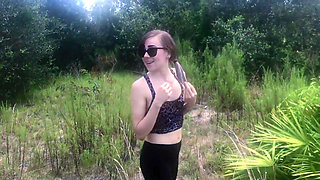 Girl with Pigtails Pees in the Forest