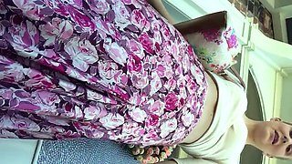 Blonde amateur MILF sucks and jerks for facial