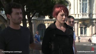 European redhead humiliated in public