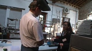 Amateur German MILF 40 with pierced tits and pussy takes dick and cums hard