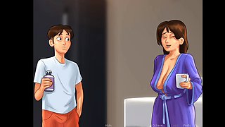 Summertime Saga Landlady keep showing her huge boobs - Gameplay part 22
