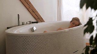 Stacked brunette goes solo toys and masturbation