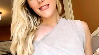 Curly Blonde Teen Records Solo Dildo Masturbation More at